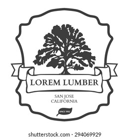 Lumber Shop Label Design Elements Vector Illustration