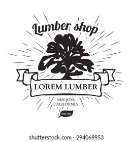 Lumber Shop Label Design Elements Vector Illustration