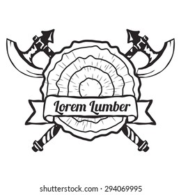 Lumber Shop Label Design Elements Vector Illustration