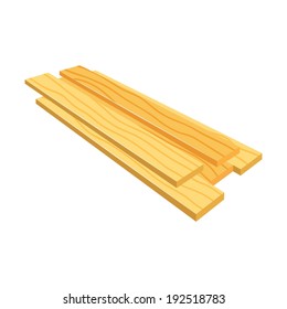 Lumber (timber), stack of wooden planks (bars), vector illustration