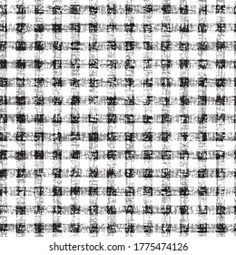 Lumberjack an aged textured plaid. Scottish pattern in white and black cage. Scottish cage. Buffalo check. Traditional scottish ornament. Vector illustration
