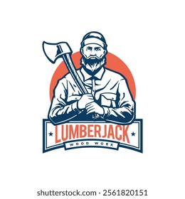 lumberjack artwork for logo badge