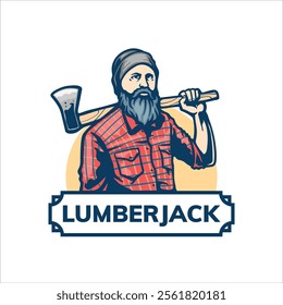 lumberjack artwork for logo badge