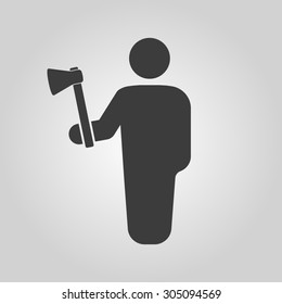 The lumberjack avatar icon. Forester and woodcutter, craftsman symbol. Flat  Vector illustration