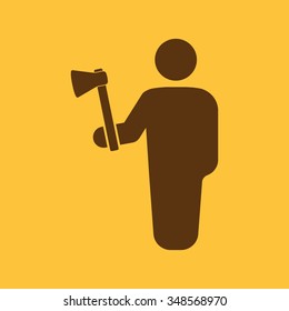 The lumberjack avatar icon. Forester and woodcutter, craftsman symbol. Flat  Vector illustration