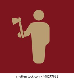 The lumberjack avatar icon. Forester and woodcutter, craftsman symbol. Flat Vector illustration