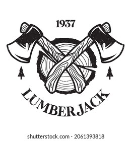 LUMBERJACK AXE EMBLEM LOGO VINTAGE