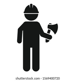 Lumberjack axe icon. Simple illustration of lumberjack axe vector icon for web design isolated on white background