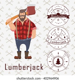 lumberjack , axe , logos , vector graphics