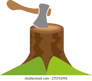 Lumberjack Axe in the stump