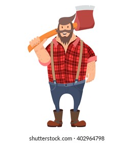 lumberjack , axe , vector graphics