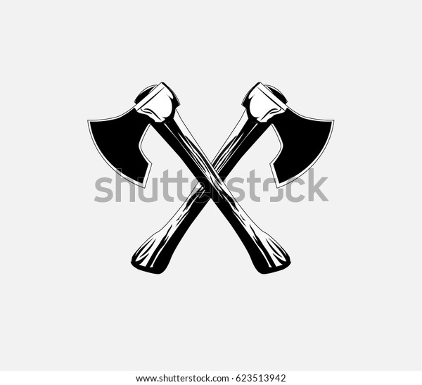 Lumberjack Axes Crossed Axe Icon Vector Stock Vector (Royalty Free ...