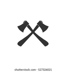 Lumberjack Axes Crossed Icon Flat Illustration Stock Vector (Royalty ...