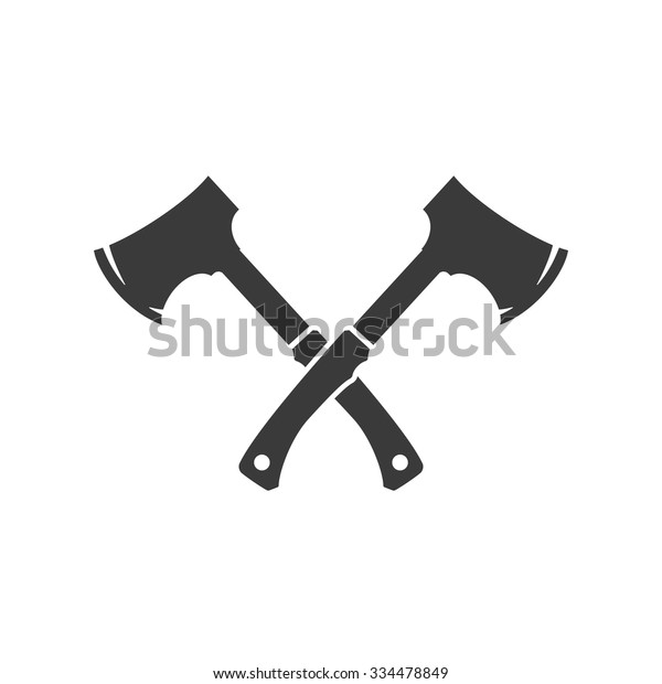 Lumberjack Axes Crossed Isolated On White Stock Vector (Royalty Free ...