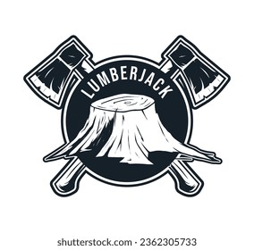 lumberjack badge logo design template