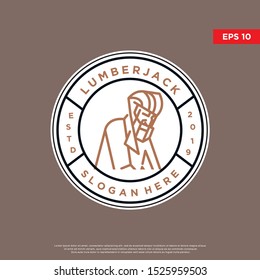 lumberjack badge logo. simple modern icon, template design