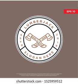 lumberjack badge logo. simple modern icon, template design