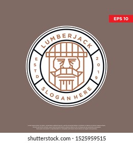 lumberjack badge logo. simple modern icon, template design