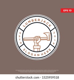 lumberjack badge logo. simple modern icon, template design
