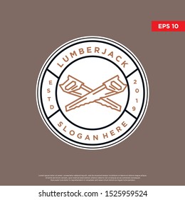 lumberjack badge logo. simple modern icon, template design