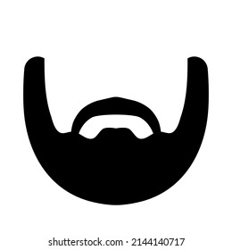 Lumberjack beard icon. Full beard with mustache and goatee. Vector illustration, isolated on white background.