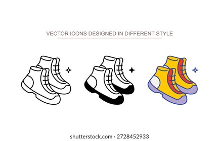 Lumberjack Boots icon design with white background stock illustration