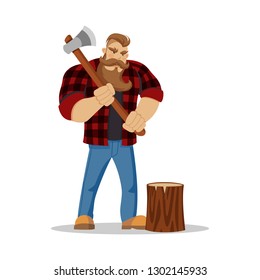 737 Strong Bearded Woodcutter Character Images, Stock Photos & Vectors ...