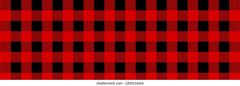 Lumberjack Buffalo Plaid Seamless Pattern. Red and Black Lumberjack. Seamless vector background