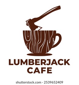 lumberjack cafe flat minimalist logo design