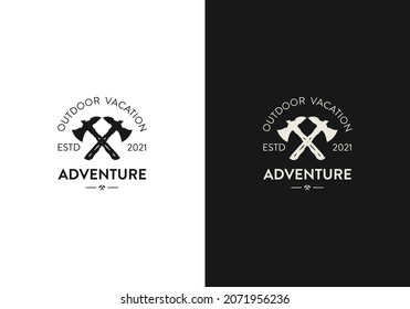 Lumberjack-Holzschnitzereien-Vintage-Logo Premium Vektor
