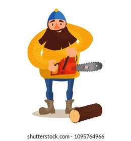 Lumberjack with a chainsaw in his hands.