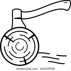 Lumberjack concept logo in outline style