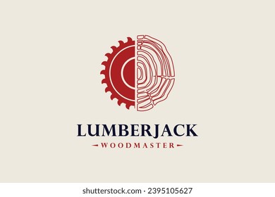 Lumberjack design element vector icon with creative unique concept