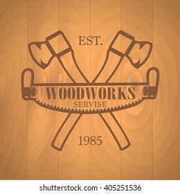 Lumberjack design vintage label