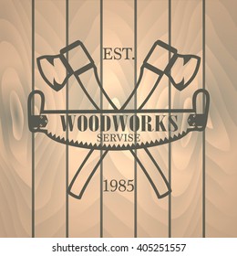 Lumberjack design vintage label