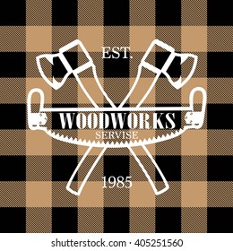 Lumberjack design vintage label