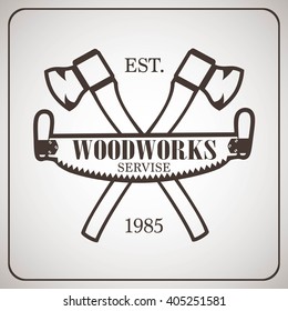 Lumberjack design vintage label