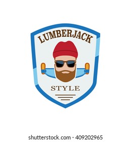 Lumberjack emblem. Vintage design template.