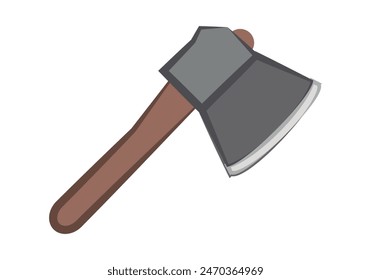 Lumberjack hand ax on white background.