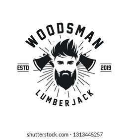 lumberjack, hard work. Emblem, t-shirt design. - Vector