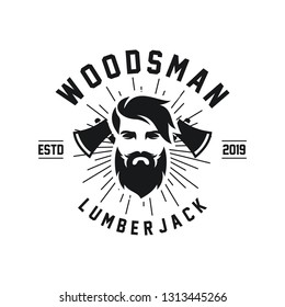 lumberjack, hard work. Emblem, t-shirt design. - Vector