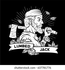 Lumberjack hipster hand drawn