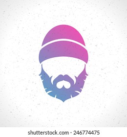 Lumberjack hipster man face style silhouette vintage vector design element illustration 