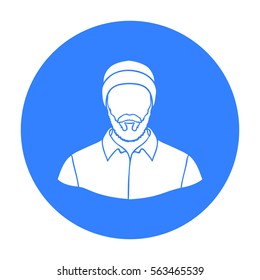 Lumberjack icon in black style isolated on white background. Sawmill and timber symbol stock vector illustration.