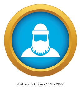Lumberjack icon blue vector isolated on white background for any design