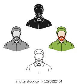 Lumberjack icon in cartoon style isolated on white background. Sawmill and timber symbol stock vector illustration.
