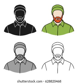 Lumberjack icon in cartoon style isolated on white background. Sawmill and timber symbol stock vector illustration.