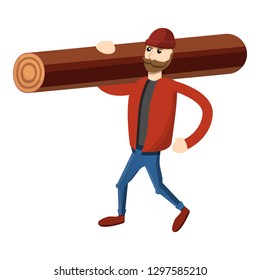 Lumberjack Icon Cartoon Lumberjack Vector Icon Stock Vector (Royalty ...