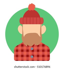 Lumberjack icon. Flat illustration of lumberjack vector icon for web