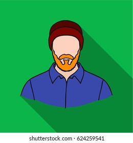 Lumberjack icon in flat style isolated on white background. Sawmill and timber symbol stock vector illustration.